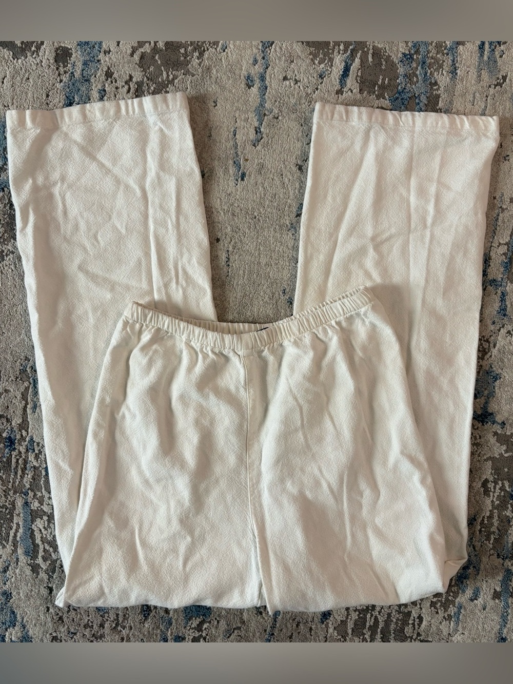 Brandy Melville Textured Linen White Pants
